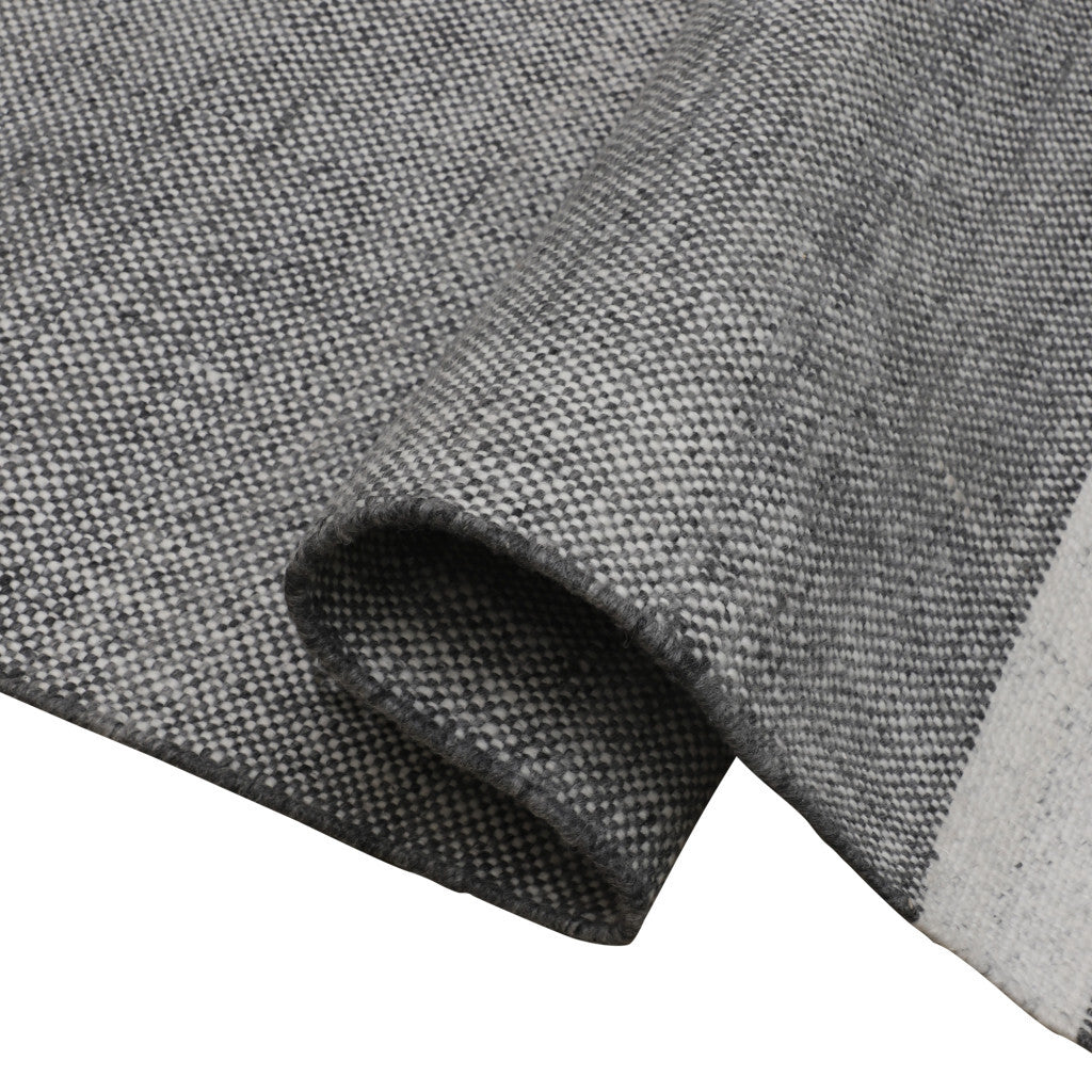 9' X 12' Gray Striped Handmade Stain Resistant Non Skid Indoor Outdoor Area Rug