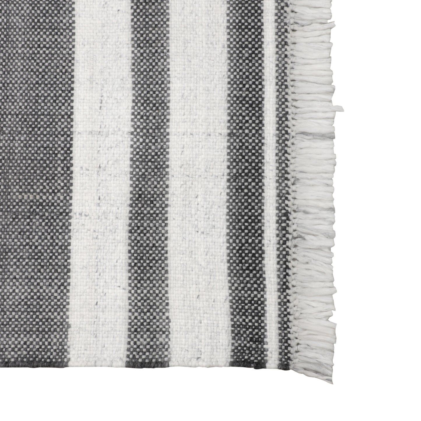 9' X 12' Gray Striped Handmade Stain Resistant Non Skid Indoor Outdoor Area Rug