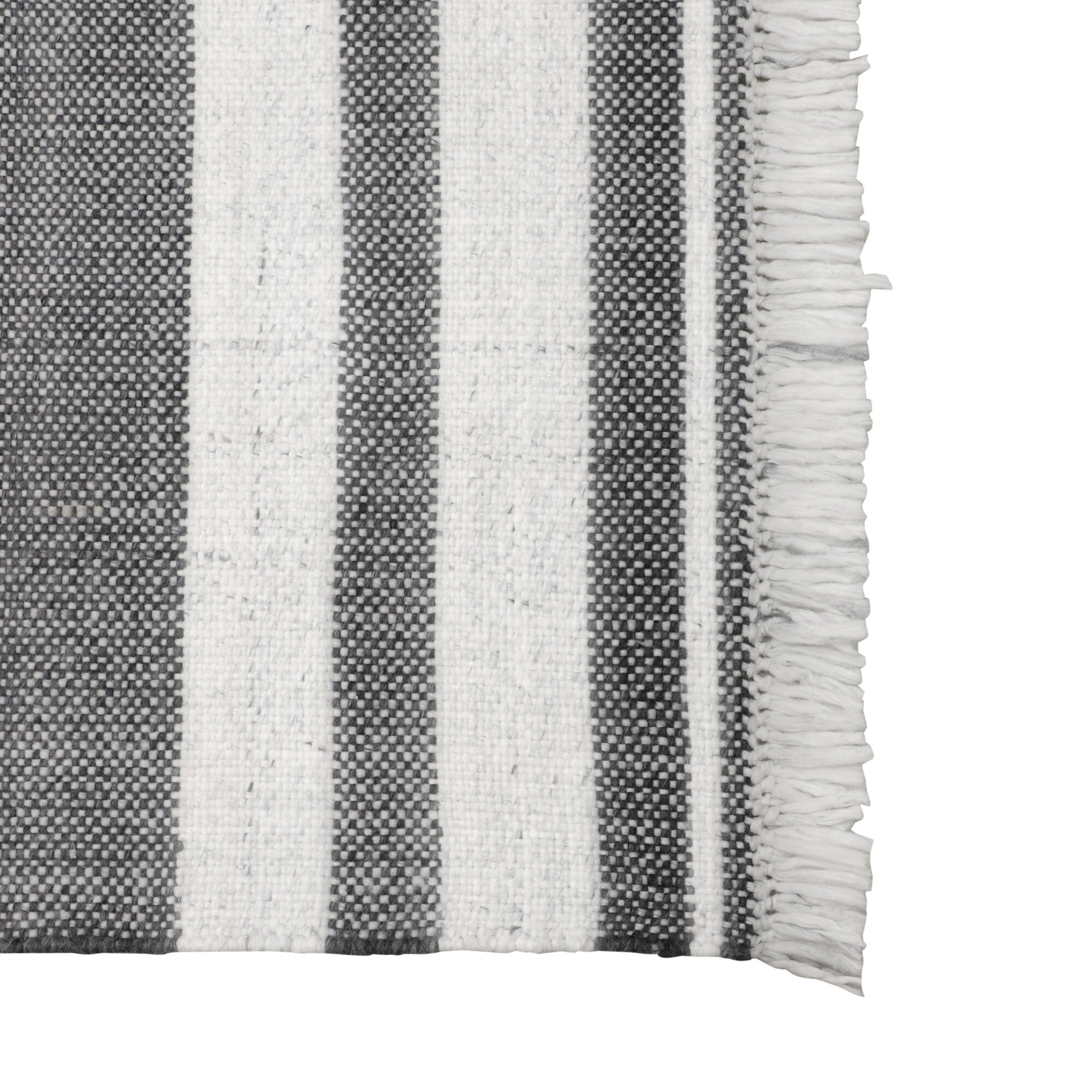 9' X 12' Gray Striped Handmade Stain Resistant Non Skid Indoor Outdoor Area Rug