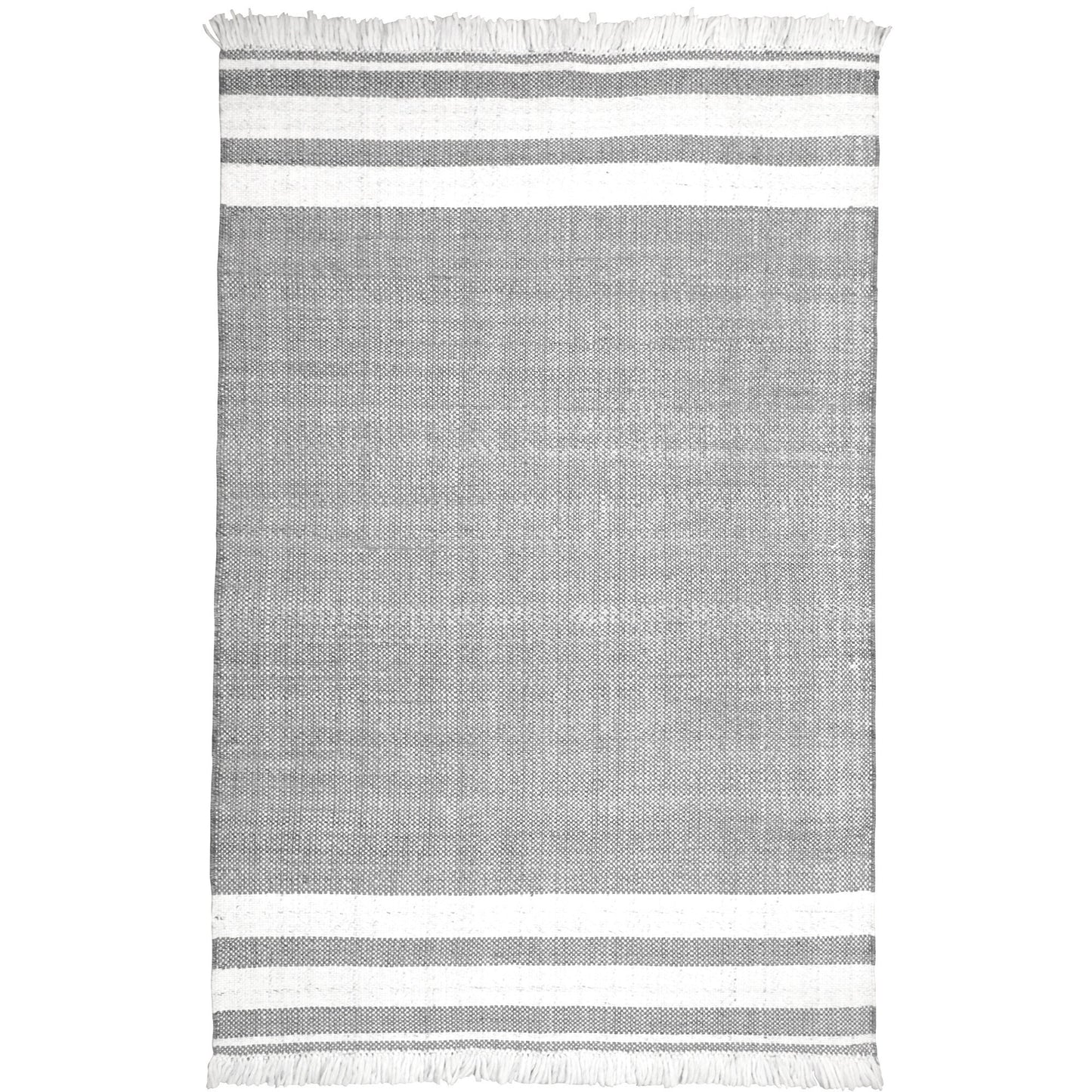 9' X 12' Gray Striped Handmade Stain Resistant Non Skid Indoor Outdoor Area Rug