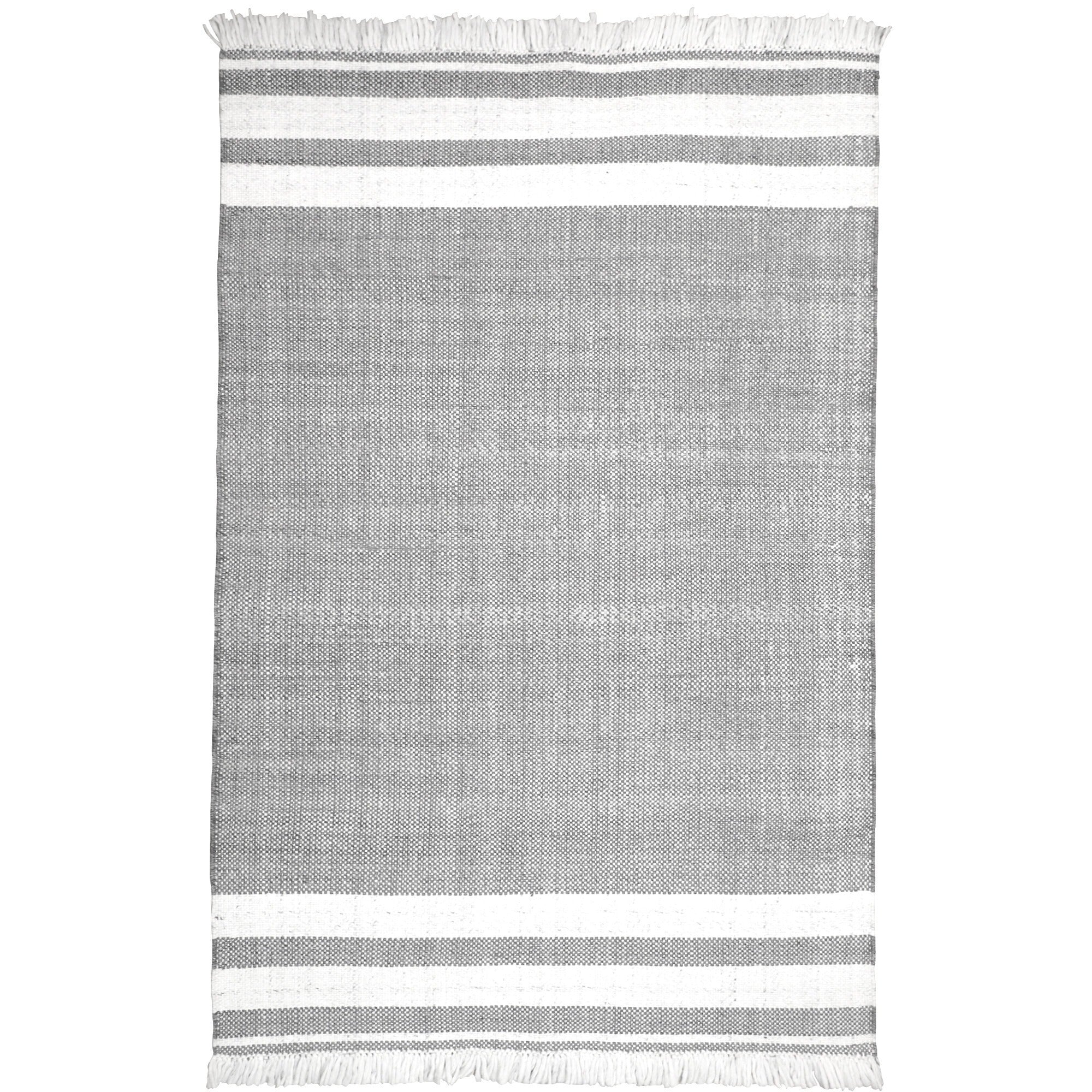 9' X 12' Gray Striped Handmade Stain Resistant Non Skid Indoor Outdoor Area Rug