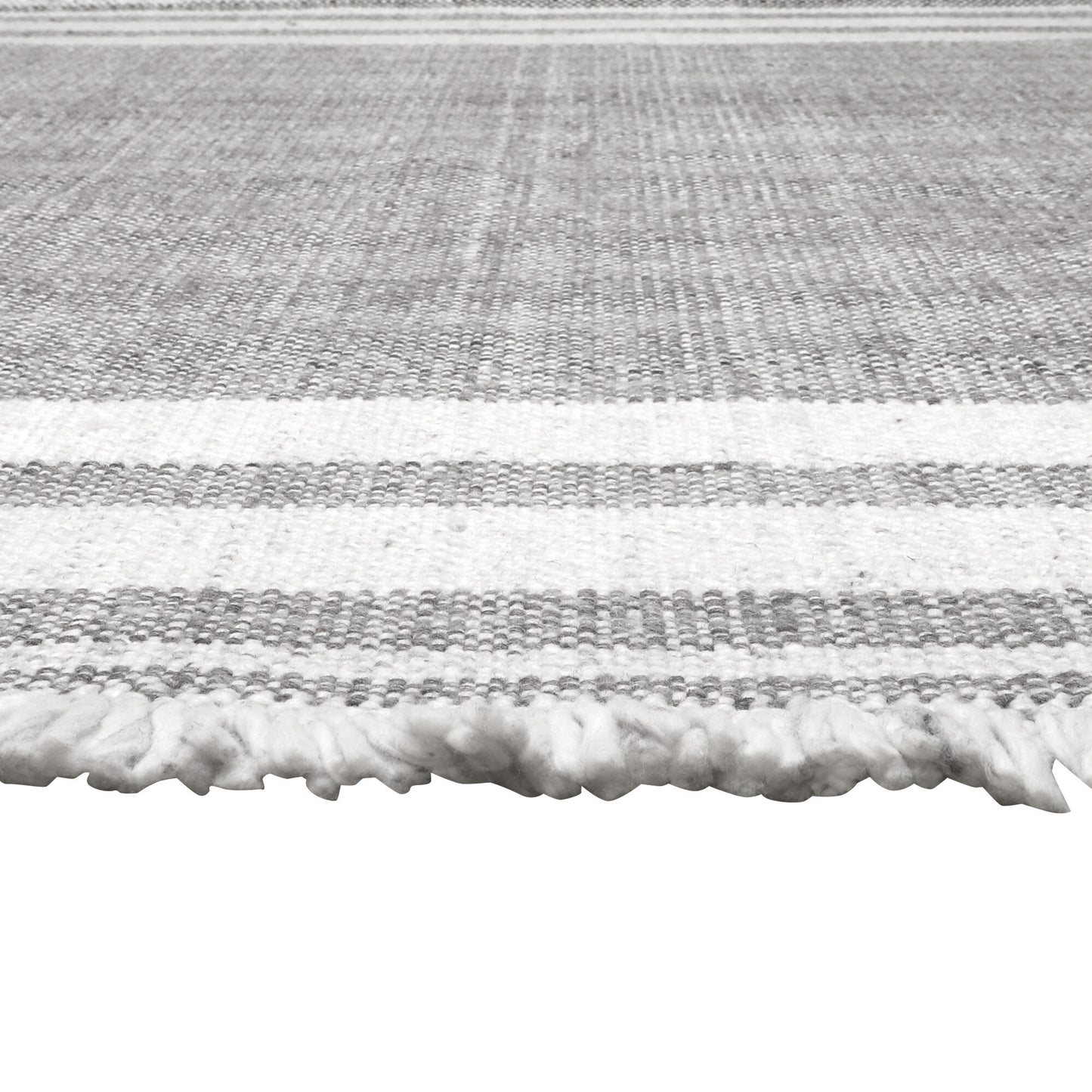 9' X 12' Gray Striped Handmade Stain Resistant Non Skid Indoor Outdoor Area Rug