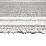 9' X 12' Gray Striped Handmade Stain Resistant Non Skid Indoor Outdoor Area Rug