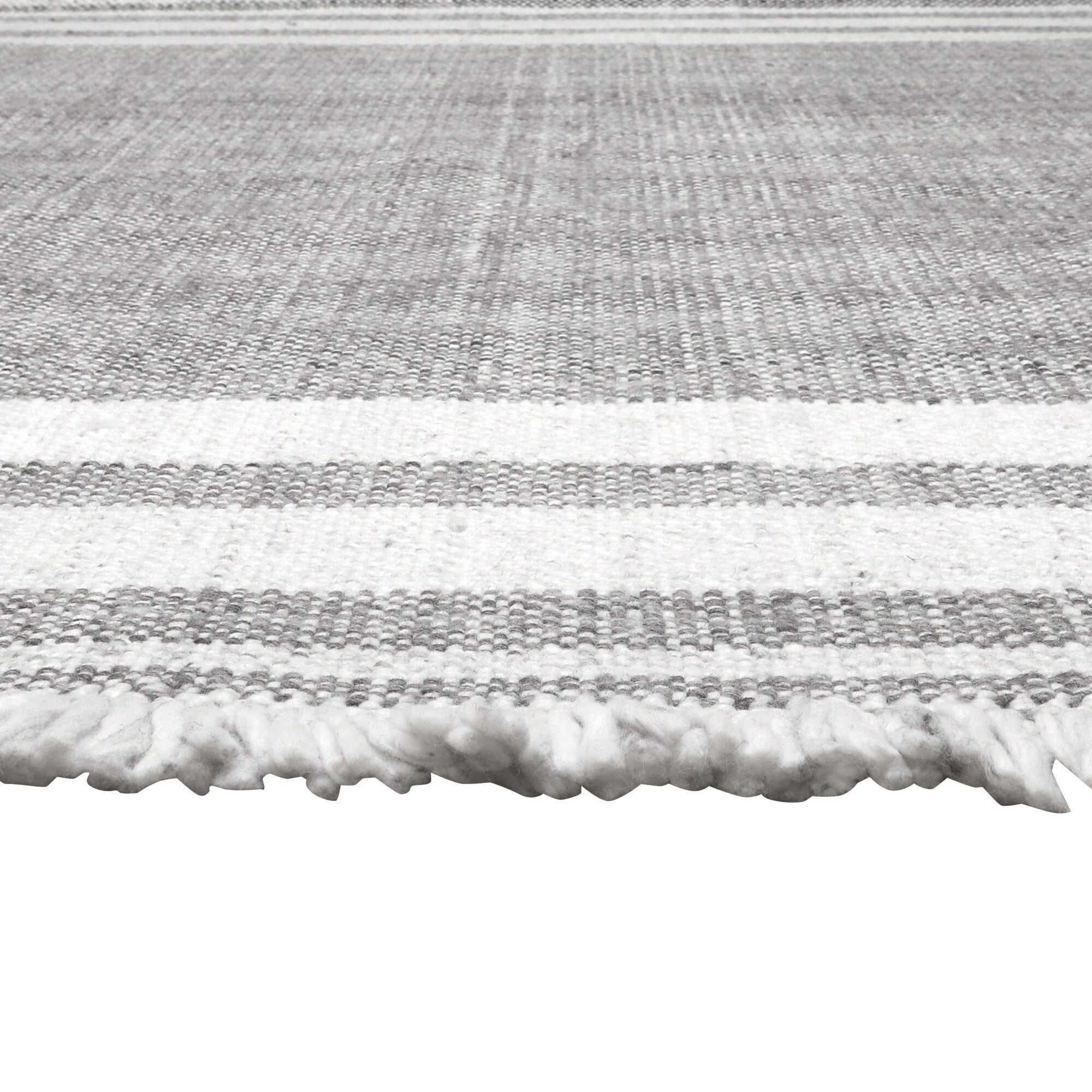 9' X 12' Gray Striped Handmade Stain Resistant Non Skid Indoor Outdoor Area Rug