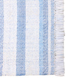 9' X 12' Blue Striped Handmade Stain Resistant Non Skid Indoor Outdoor Area Rug