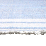 9' X 12' Blue Striped Handmade Stain Resistant Non Skid Indoor Outdoor Area Rug