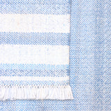 9' X 12' Blue Striped Handmade Stain Resistant Non Skid Indoor Outdoor Area Rug