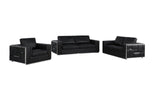 Black Top Grain Leather Five Person Seating Set