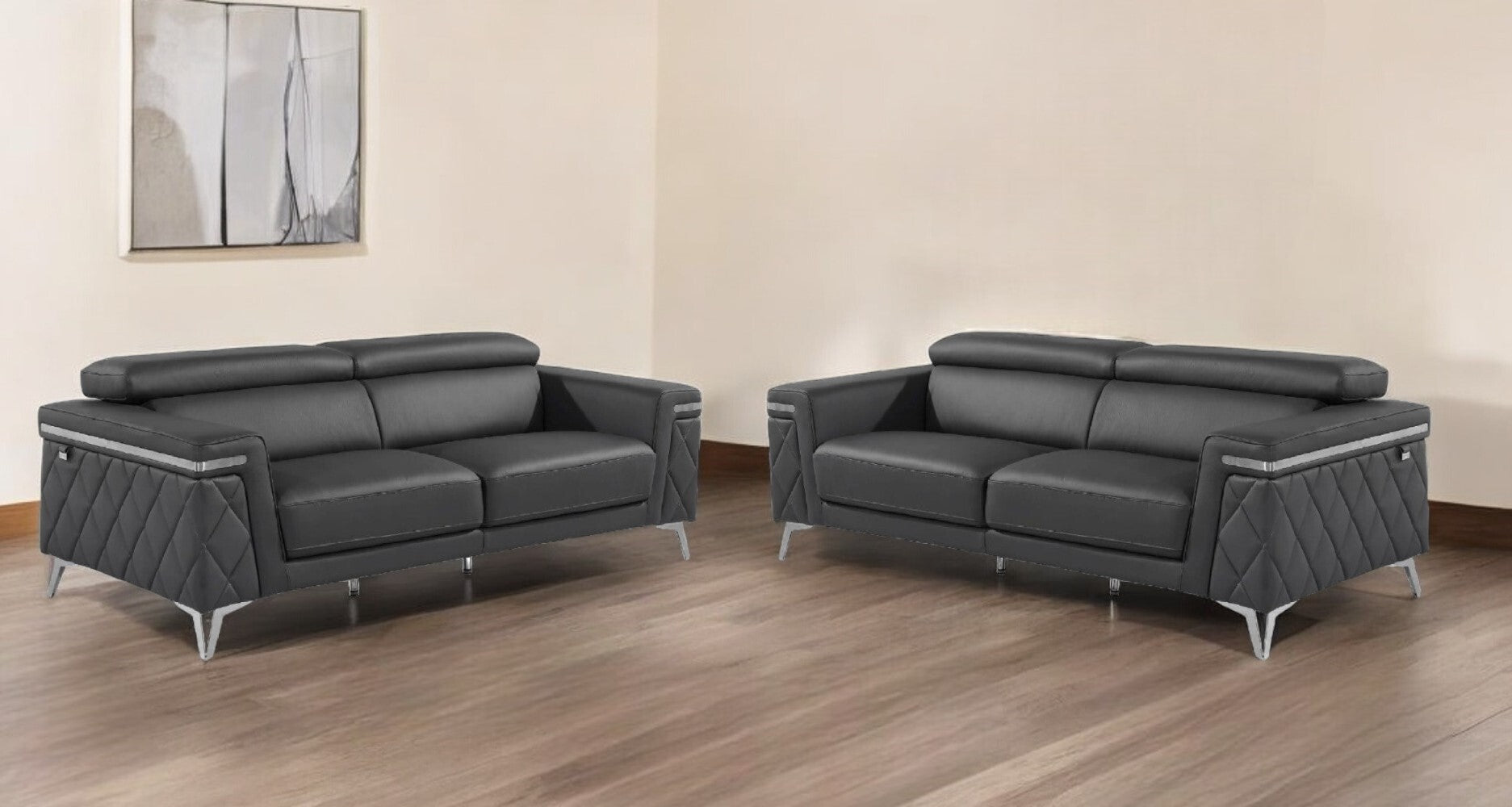 Two Piece Gray Four Person Seating Set