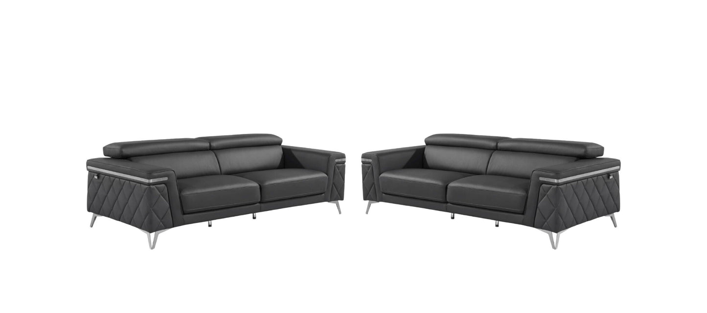 Two Piece Gray Four Person Seating Set