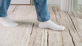 8' X 11' Beige and Brown Abstract Power Loom Distressed Non Skid Area Rug