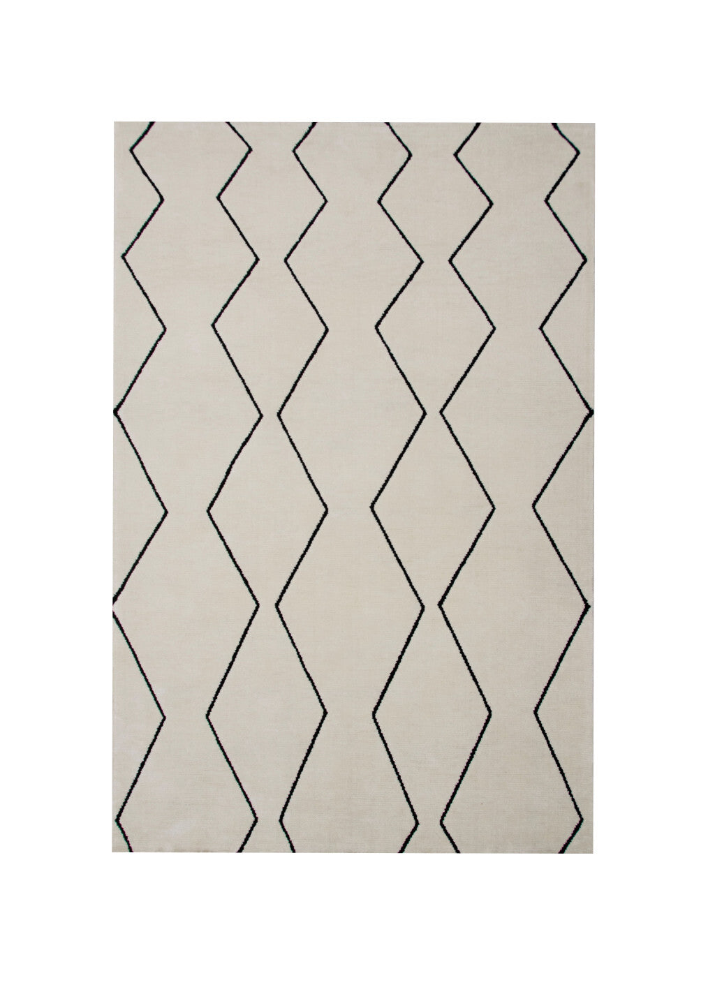 8' X 11' Beige and Black Geometric Power Loom Distressed Non Skid Area Rug
