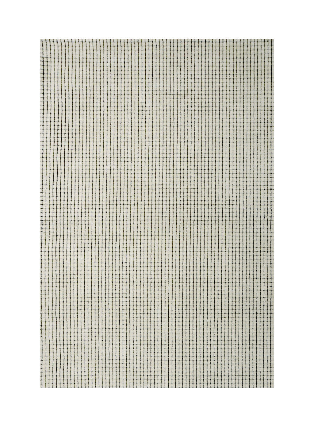 8' X 11' Beige and Black Checkered Power Loom Distressed Area Rug