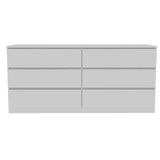 61" White Six Drawer Double Dresser