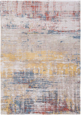 6' X 8' White Abstract Non Skid Area Rug