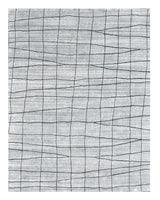 5' X 8' Gray and Black Wool Abstract Geometric Hand Loomed Area Rug