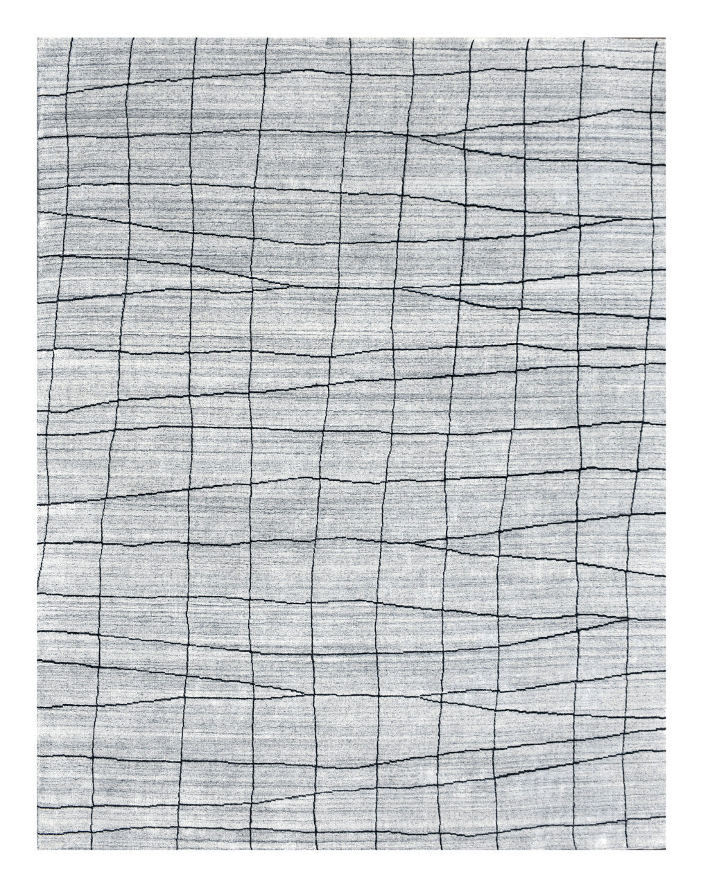 5' X 8' Gray and Black Wool Abstract Geometric Hand Loomed Area Rug