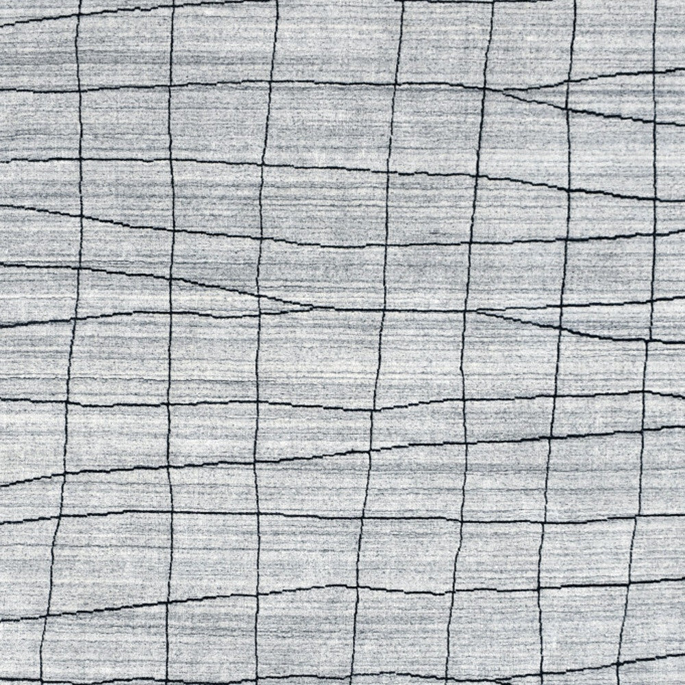 5' X 8' Gray and Black Wool Abstract Geometric Hand Loomed Area Rug