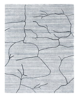 5' X 8' Gray and Black Abstract Hand Loomed Area Rug