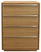32" Natural Solid Wood Four Drawer Dresser