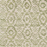 8' X 10' Green and Ivory Wool Southwestern Hand Knotted Area Rug