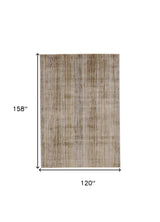 10' X 13' Brown and Tan Striped Power Loom Area Rug