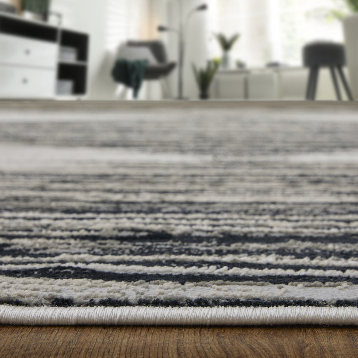 10' X 13' Black and Silver Geometric Power Loom Area Rug