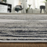 10' X 13' Black and Silver Geometric Power Loom Area Rug