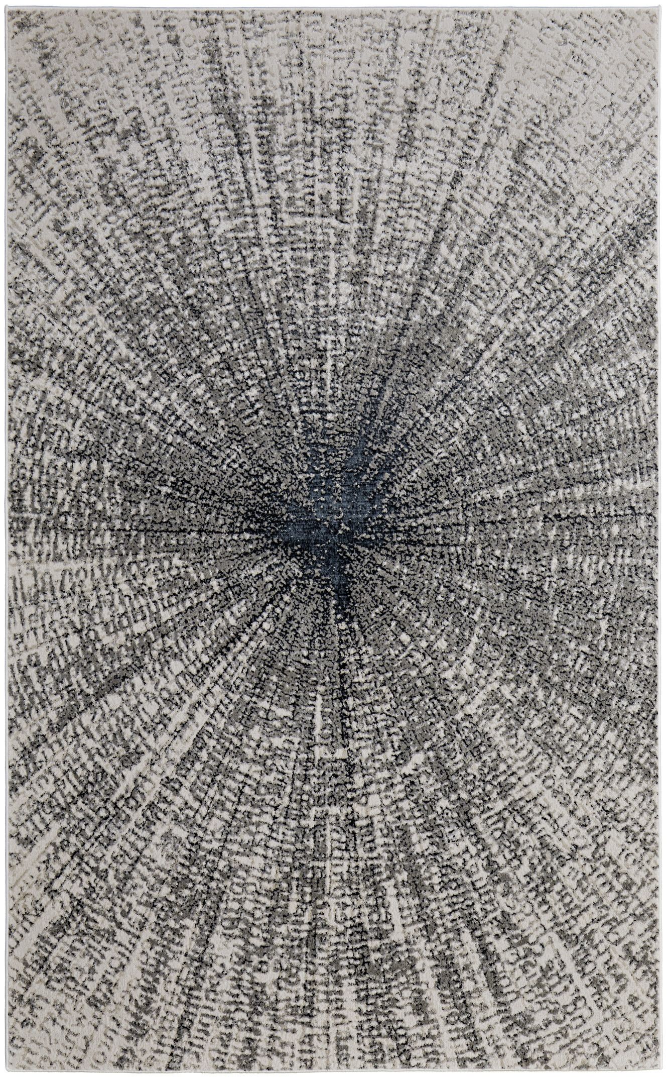 12' X 18' Gray and Ivory Abstract Power Loom Area Rug