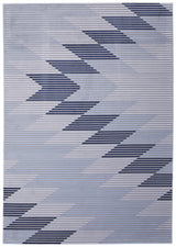 10' X 13' Blue White and Gray Geometric Power Loom Area Rug