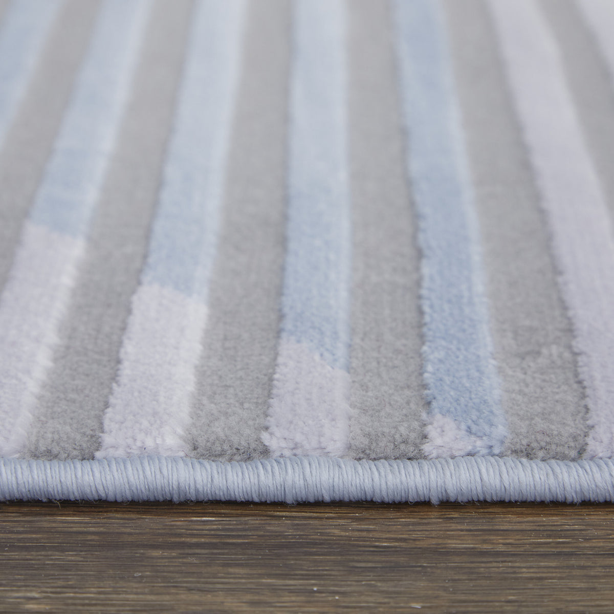10' X 13' Blue White and Gray Geometric Power Loom Area Rug