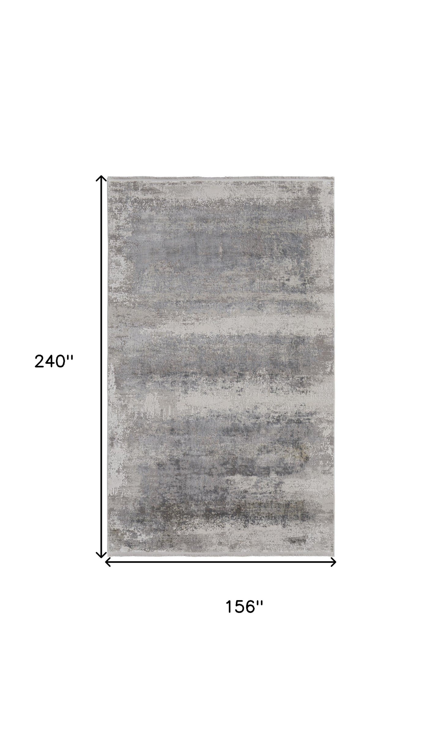13' X 20' Gray Abstract Power Loom Area Rug With Fringe