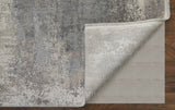 13' X 20' Gray Abstract Power Loom Area Rug With Fringe