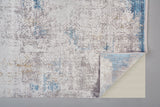 13' X 20' Ivory Gray and Blue Abstract Power Loom Area Rug With Fringe