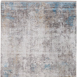 13' X 20' Ivory Gray and Blue Abstract Power Loom Area Rug With Fringe
