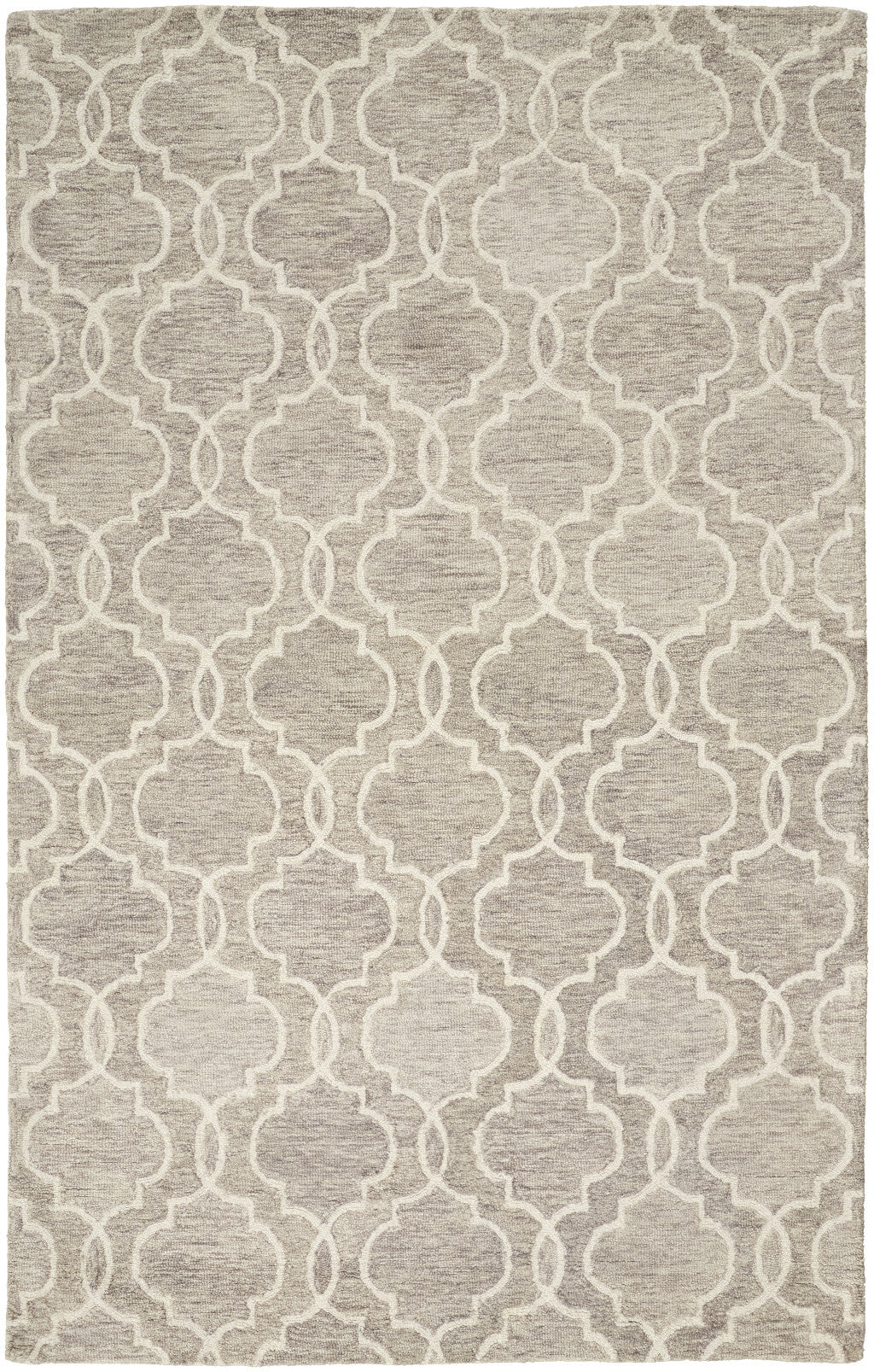 10' X 14' Brown and Ivory Wool Floral Hand Tufted Area Rug