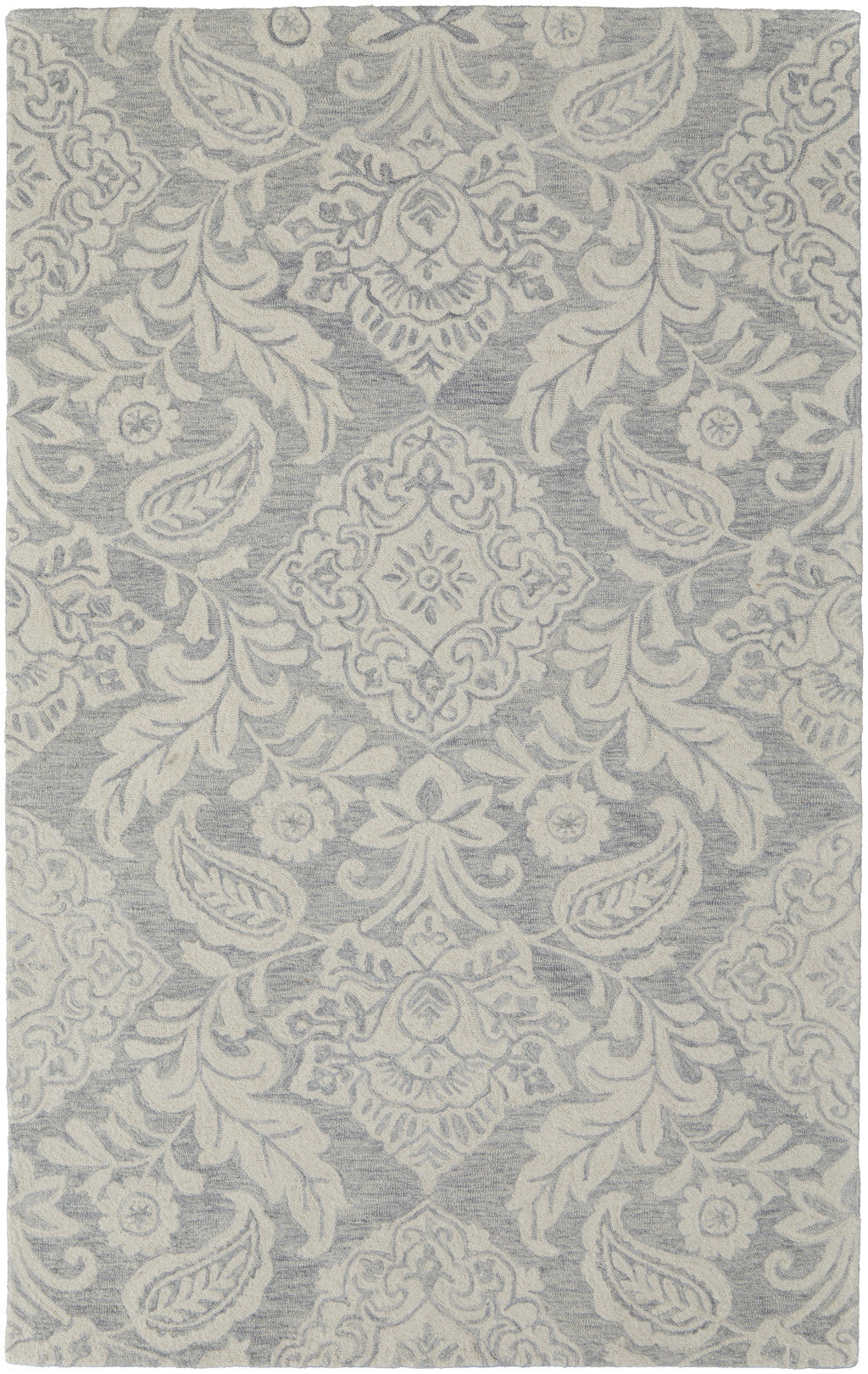 10' X 14' Blue and Ivory Wool Oriental Hand Tufted Area Rug