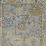 12' X 15' Purple Gray and Gold Wool Oriental Hand Knotted Area Rug With Fringe