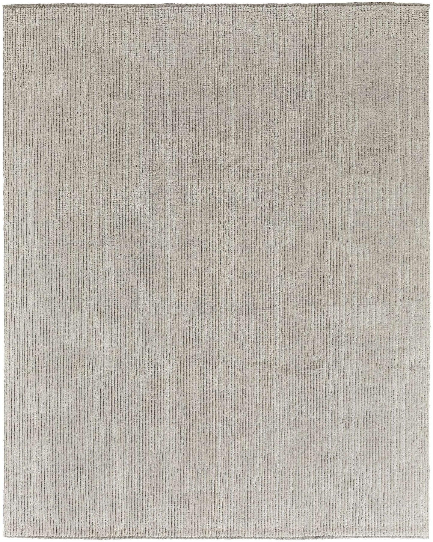 8' X 10' Tan and Ivory Wool Hand Knotted Area Rug