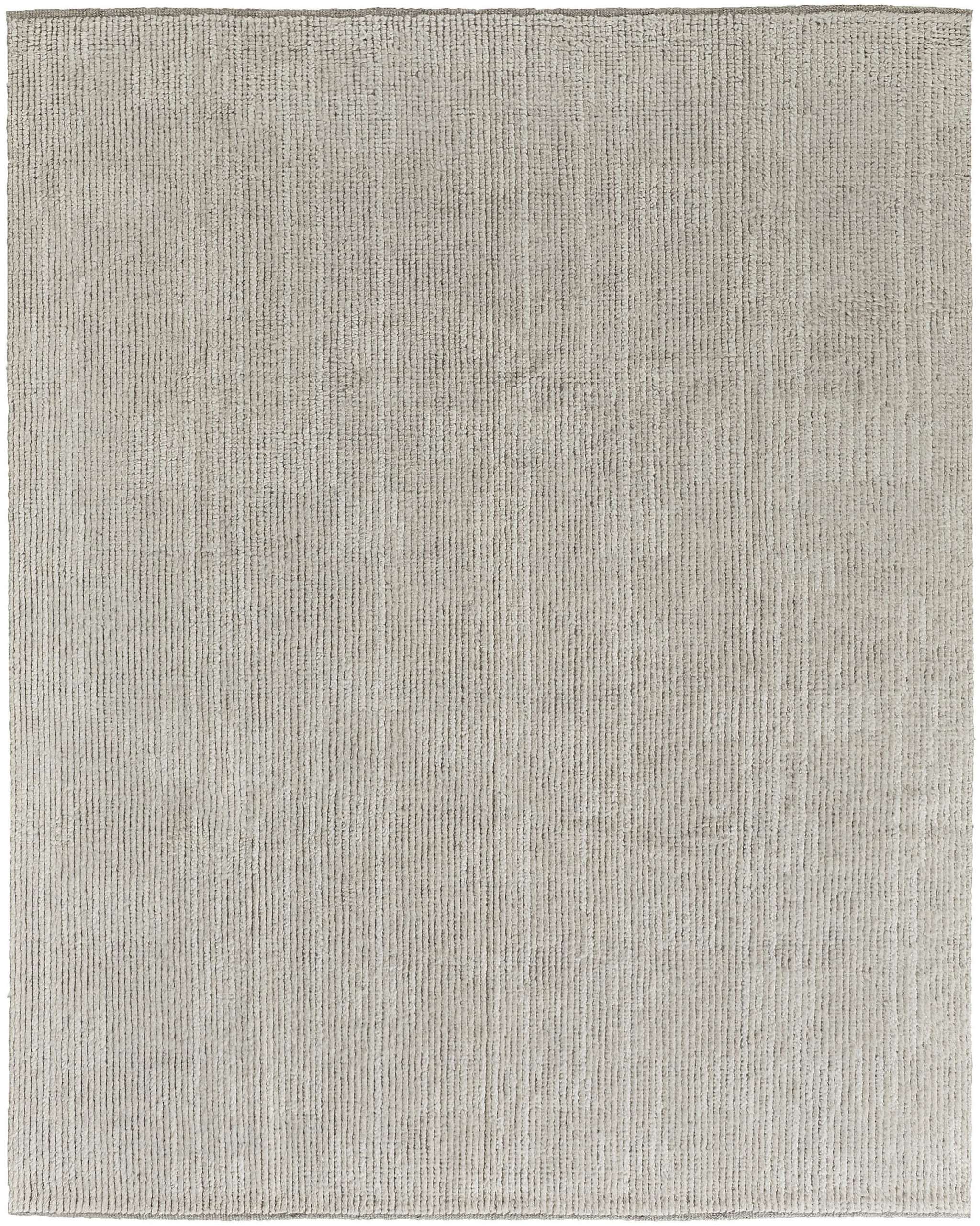 8' X 12' Tan and Ivory Wool Hand Knotted Area Rug