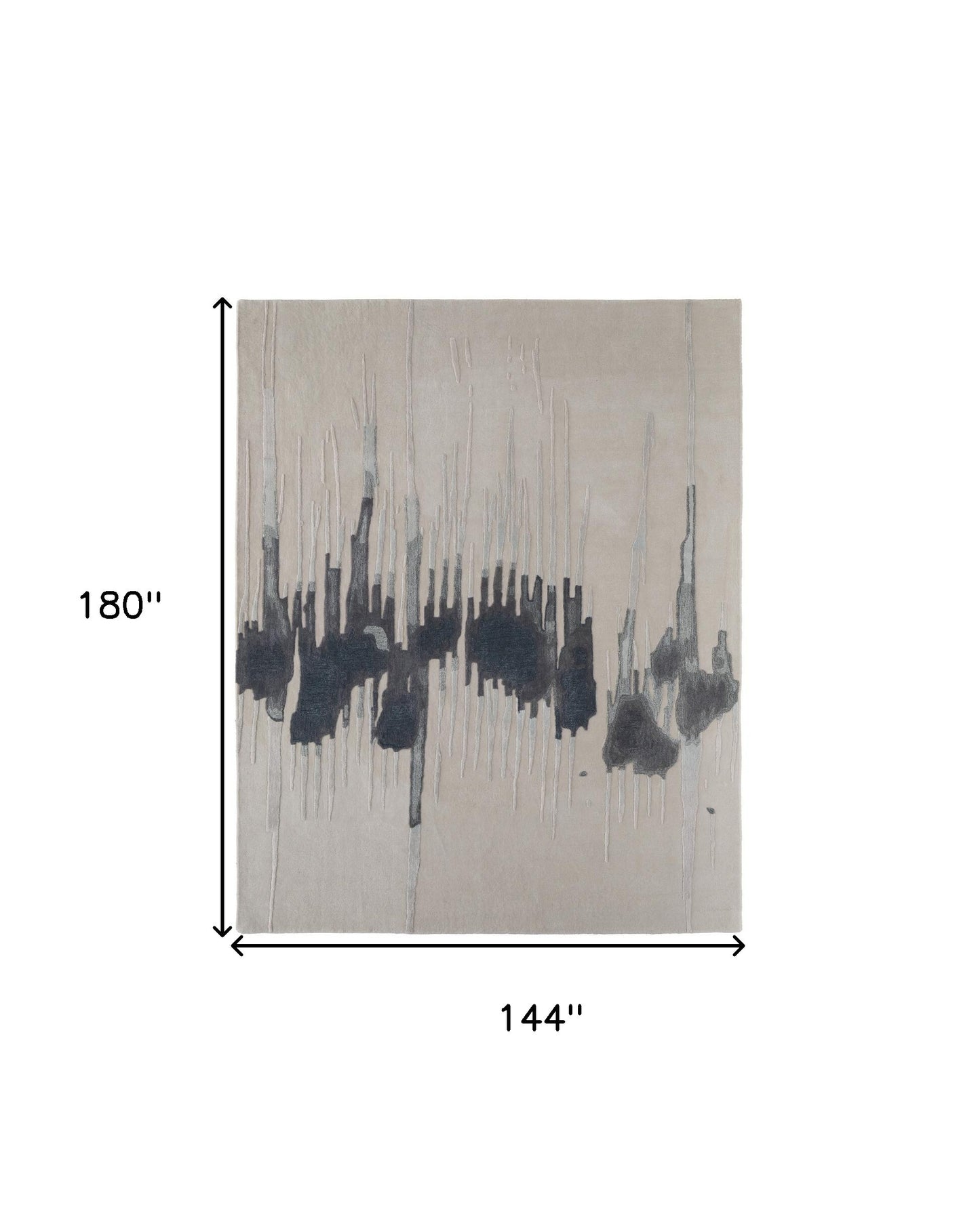12' X 15' Gray Ivory and Blue Abstract Hand Tufted Area Rug