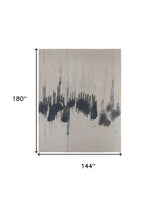 12' X 15' Gray Ivory and Blue Abstract Hand Tufted Area Rug