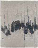 12' X 15' Gray Ivory and Blue Abstract Hand Tufted Area Rug