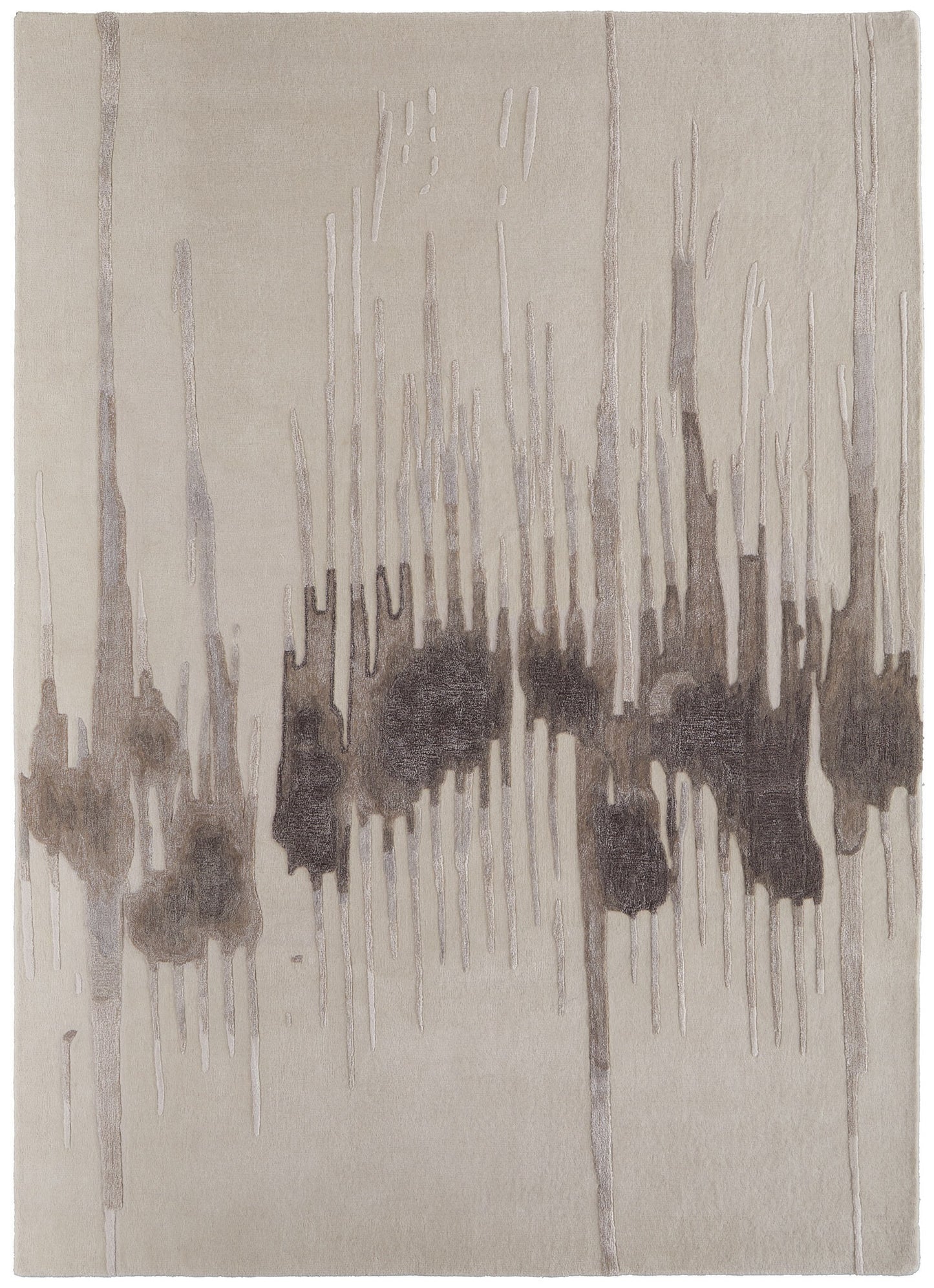 12' X 15' Gray Ivory and Blue Abstract Hand Tufted Area Rug
