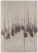 12' X 15' Gray Ivory and Blue Abstract Hand Tufted Area Rug