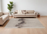 12' X 15' Ivory Taupe and Brown Abstract Hand Tufted Area Rug