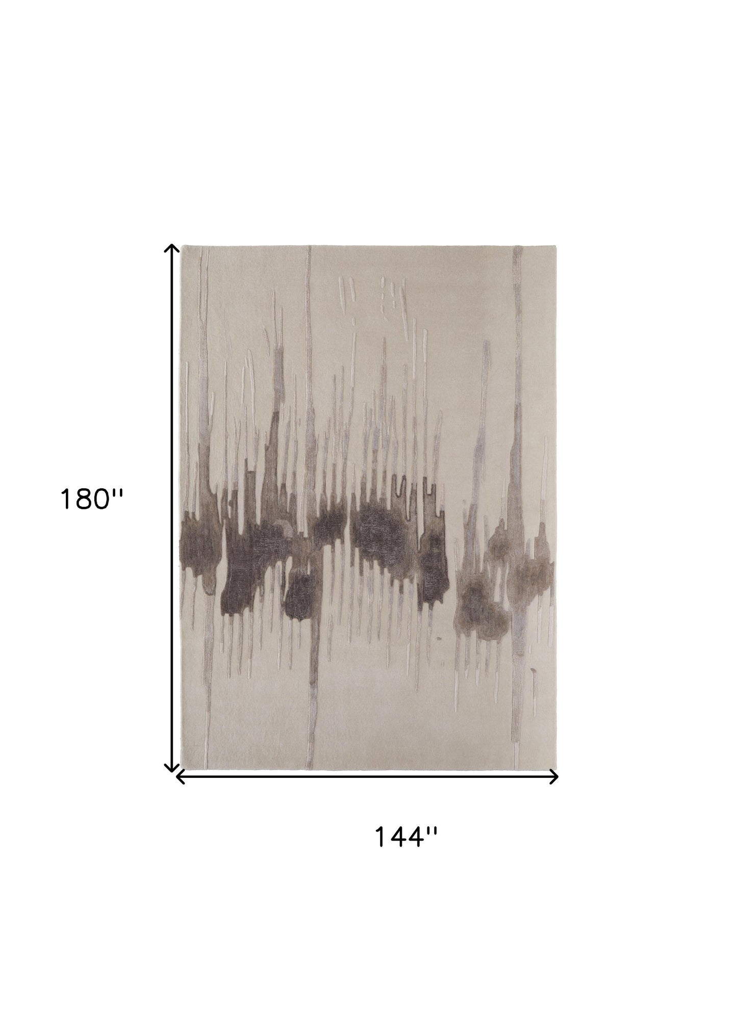 12' X 15' Ivory Taupe and Brown Abstract Hand Tufted Area Rug