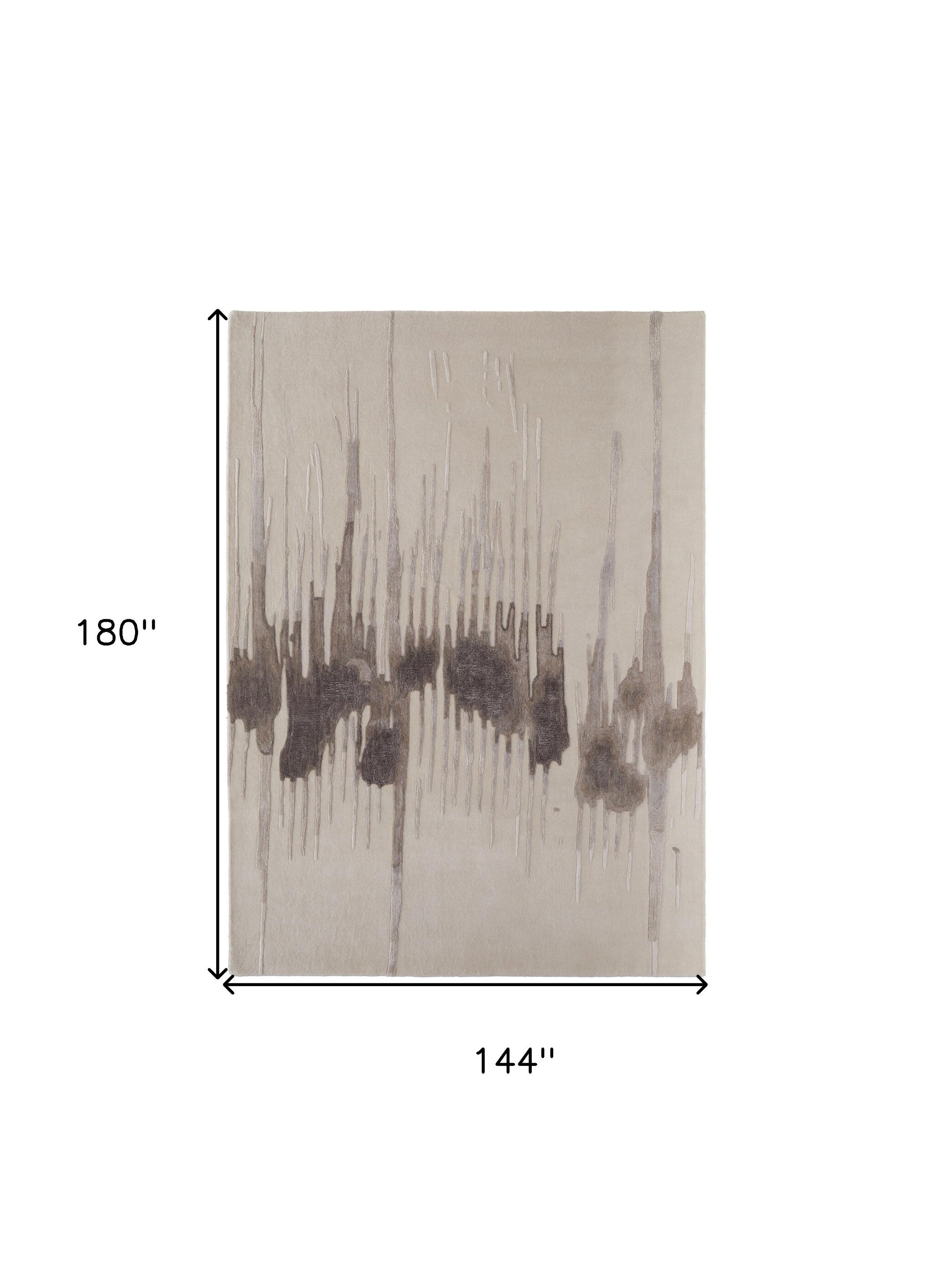 12' X 15' Ivory Taupe and Brown Abstract Hand Tufted Area Rug