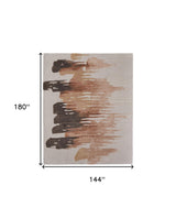 12' X 15' Tan Brown and Orange Abstract Hand Tufted Area Rug
