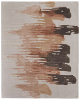 12' X 15' Tan Brown and Orange Abstract Hand Tufted Area Rug